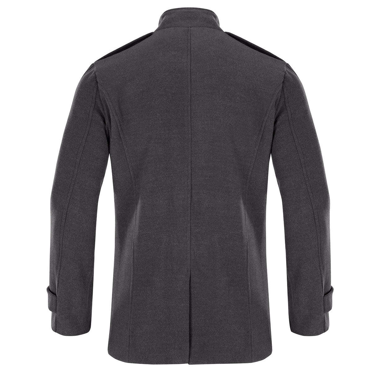 Youthup Mens Woolen Coat Double Breasted Slim Fit Thermal Coat