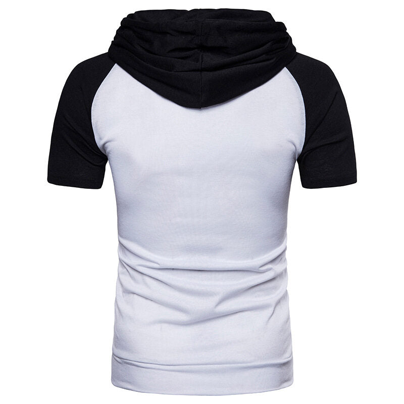 Youthup Mens Hooded Casual Short Sleeve T-Shirt