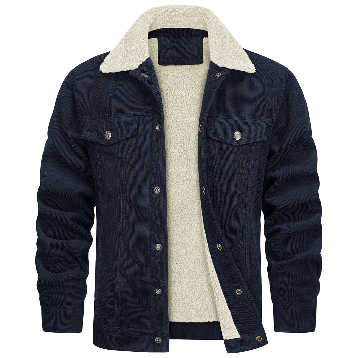 Youthup Mens Velvet Corduroy Thick Fleece Lined Jacket