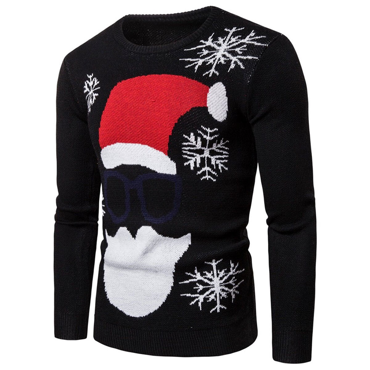 Youthup Mens Christmas Printed Crewneck Knitted Festival Sweater
