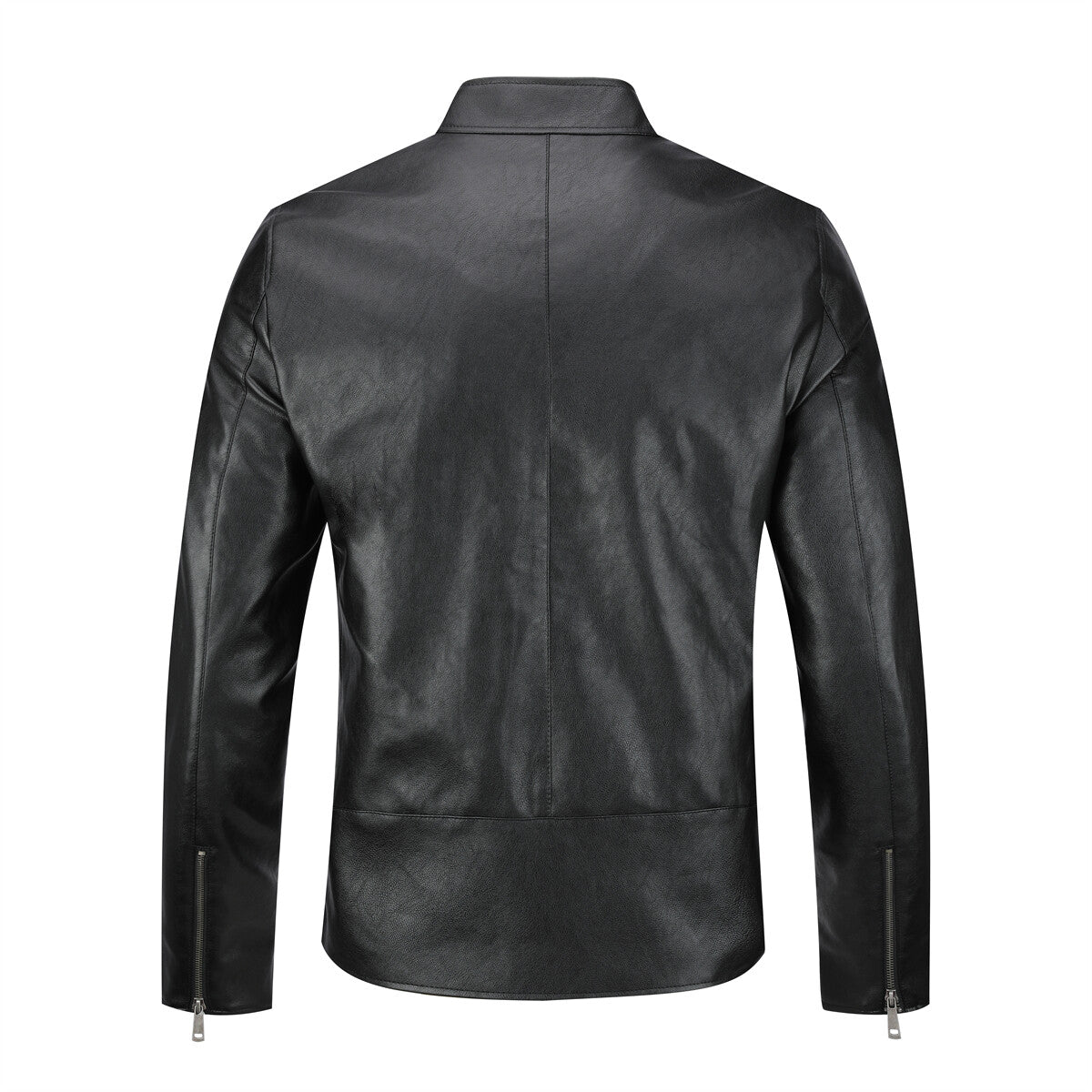 Youthup Mens Double Zipper Motorcycle Leather Jackets