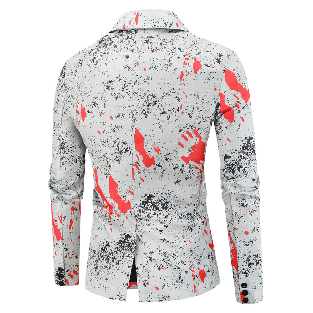 Youthup Mens Printed Slim Fit Floral Party Blazer