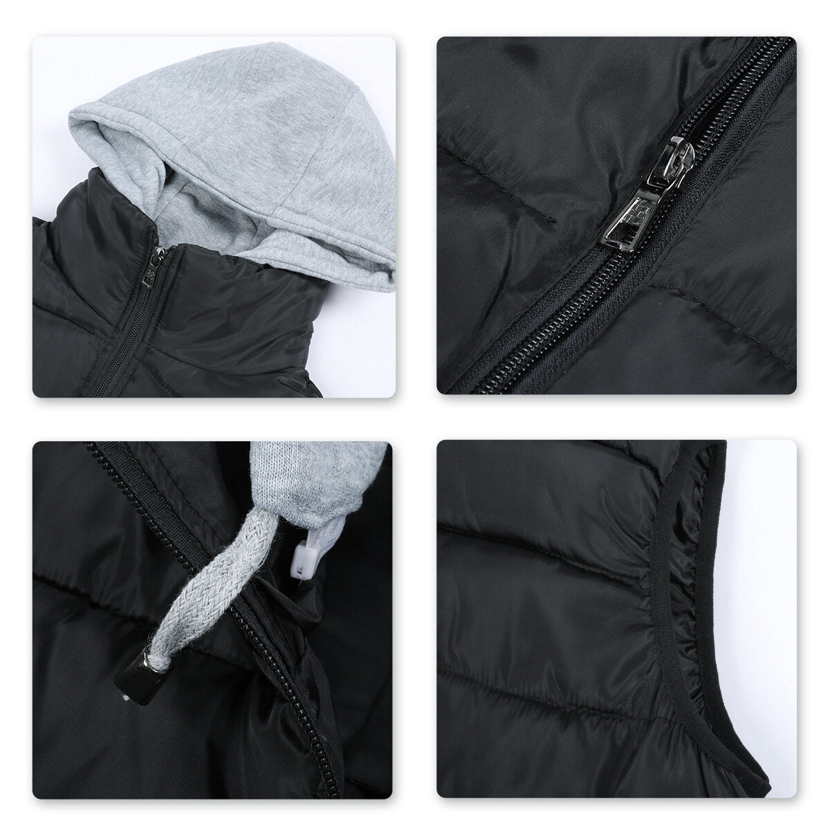 Youthup Mens Hooded Sleeveless Jacket Padded Puffer Vest