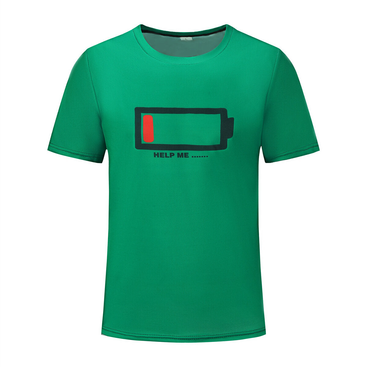Youthup Mens T-Shirts HELP ME Funny Low Battery Humor Tee