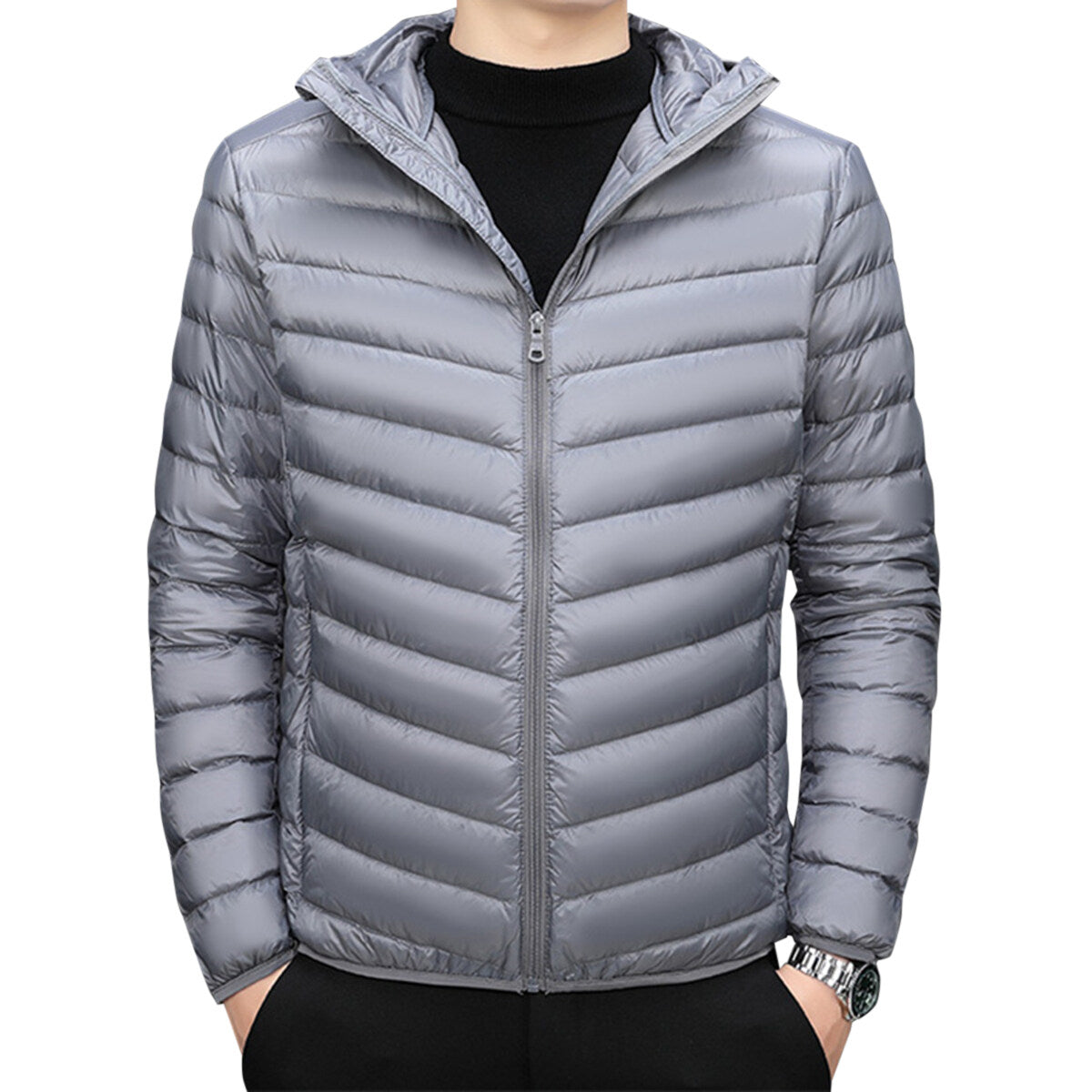 Youthup Mens Hooded Lightweight Padded Puffer Down Jacket