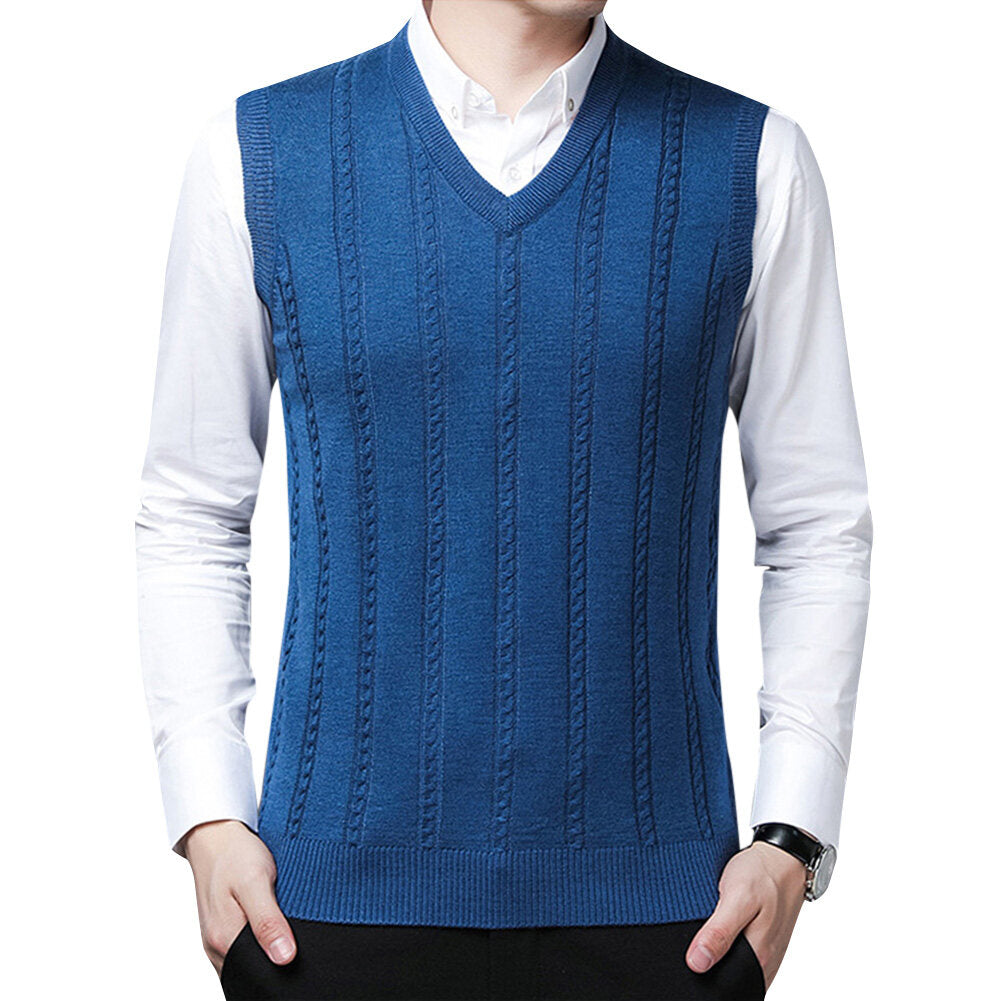 Youthup Mens Wool Blend V-Neck Pullover Sweater Vest