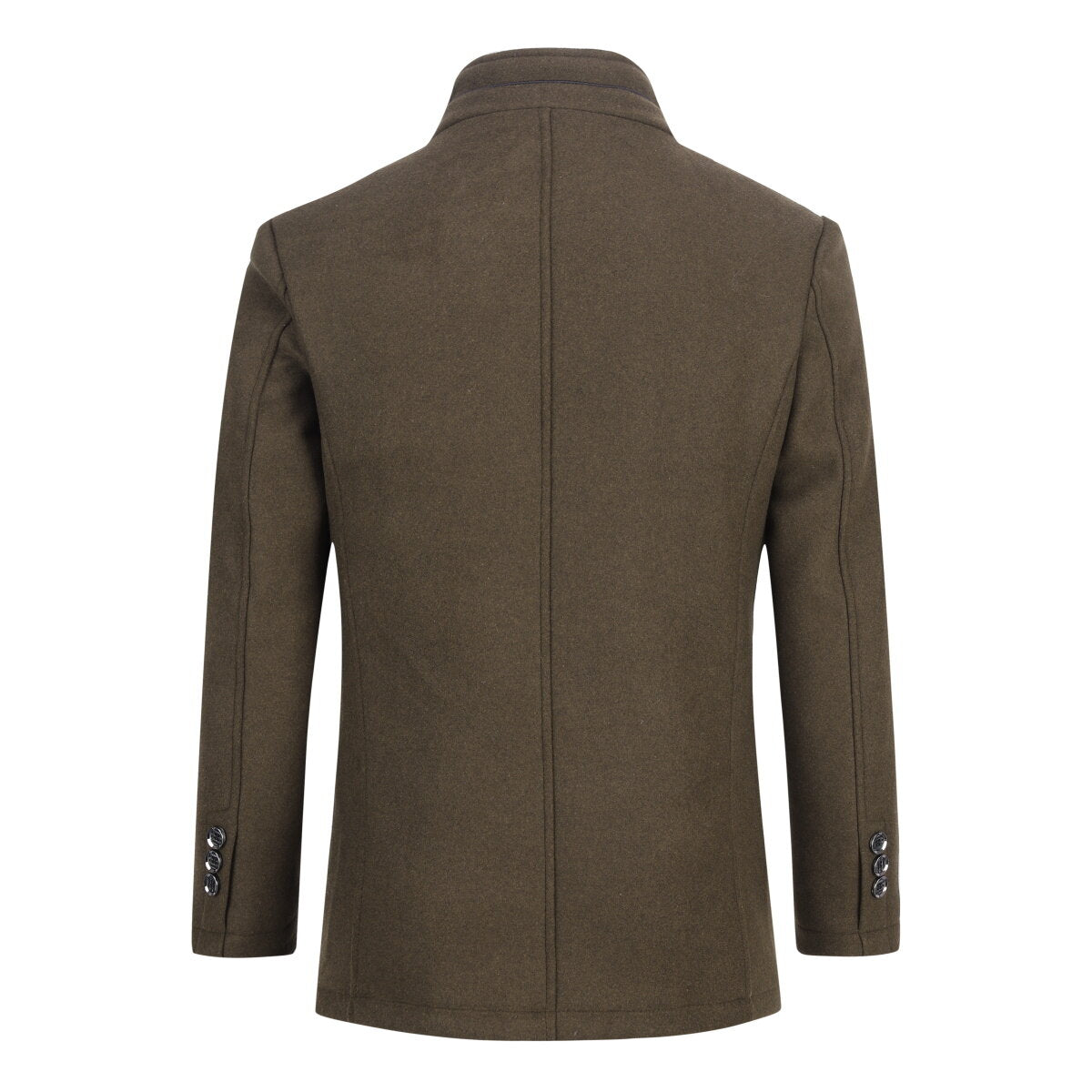 Youthup Mens Single Breasted Slim Fit Wool Coat And Thickened Vest