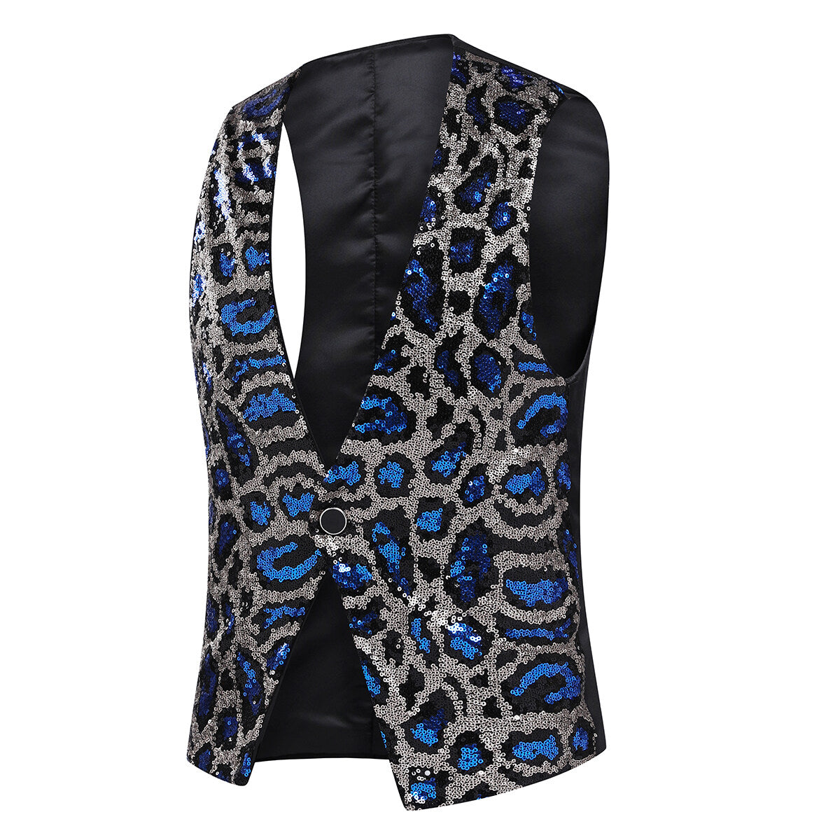 Youthup Mens Shiny Leopard Sequin Party Show Vest