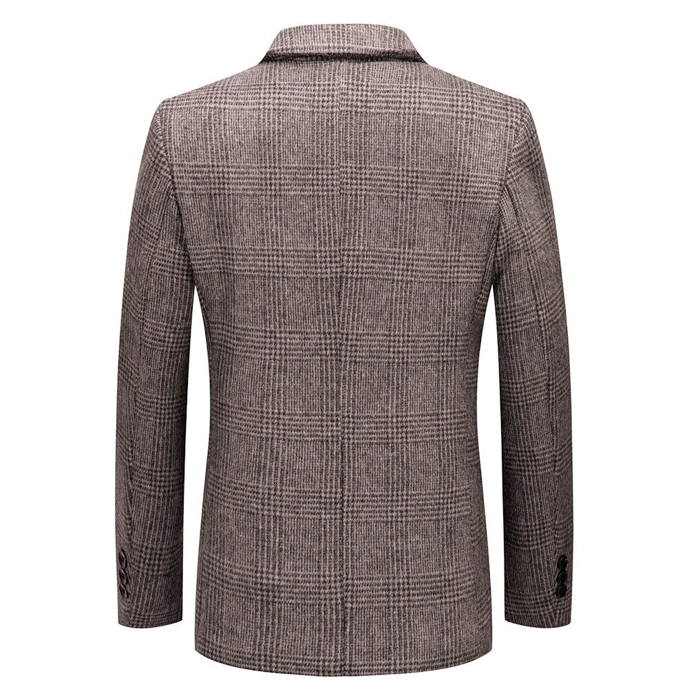 Youthup Mens Slim Fit Wool Jacket Thick Cashmere Suit Blazer