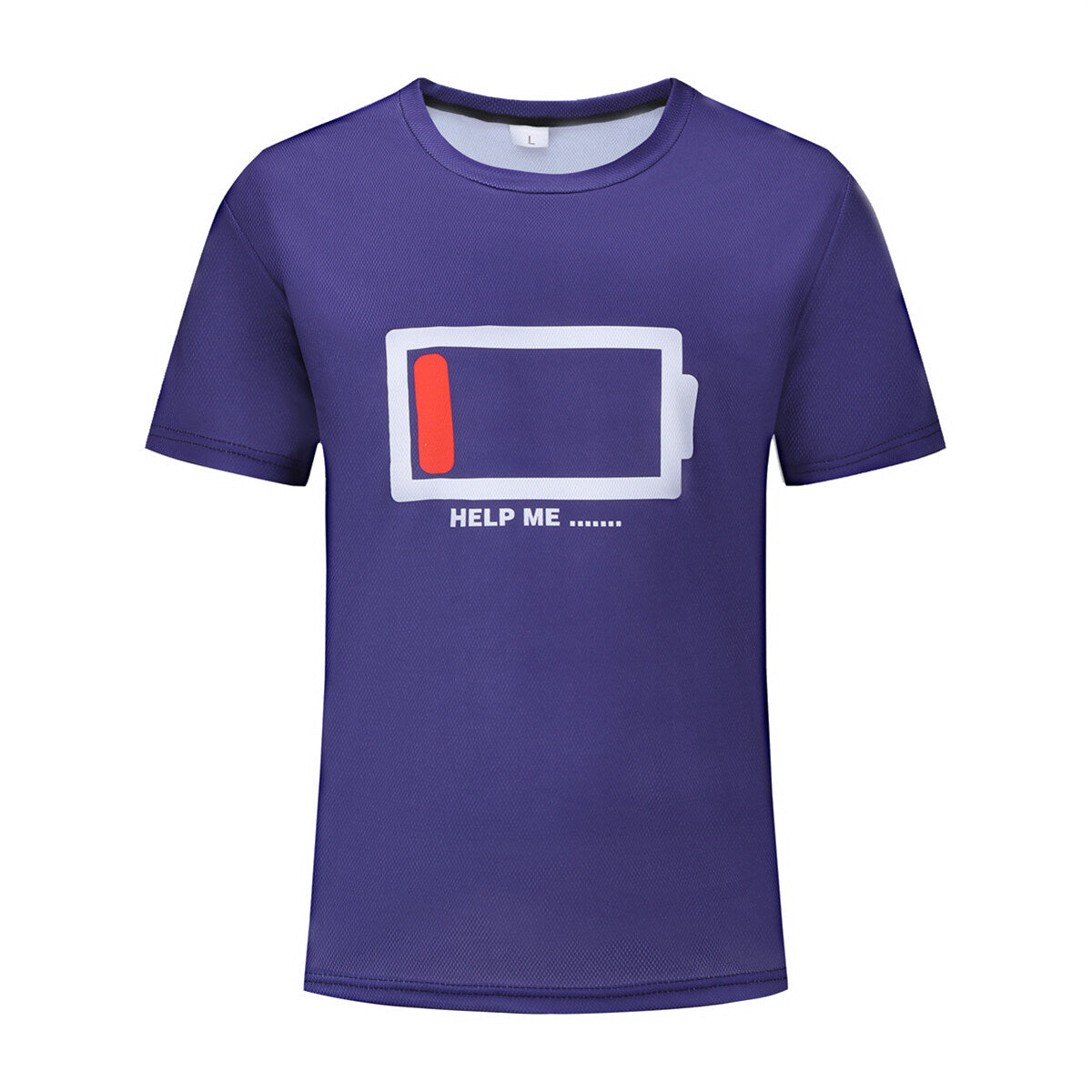 Youthup Mens T-Shirts HELP ME Funny Low Battery Humor Tee