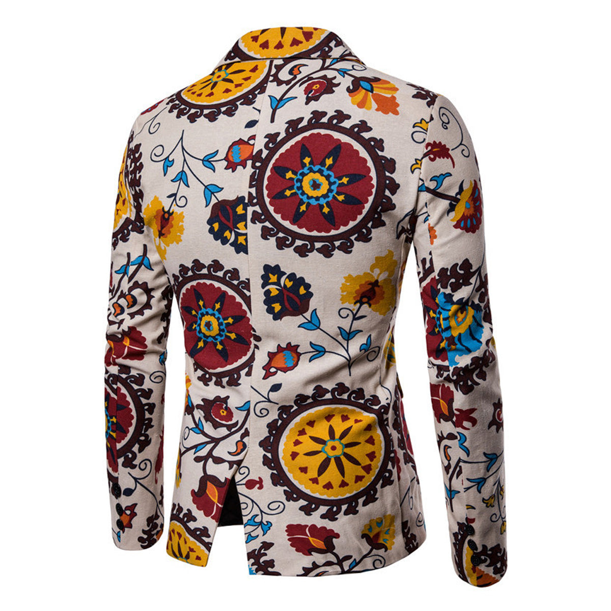 Men's Vintage Sunflower Slim Jacket Allthemen Lapel One Button
