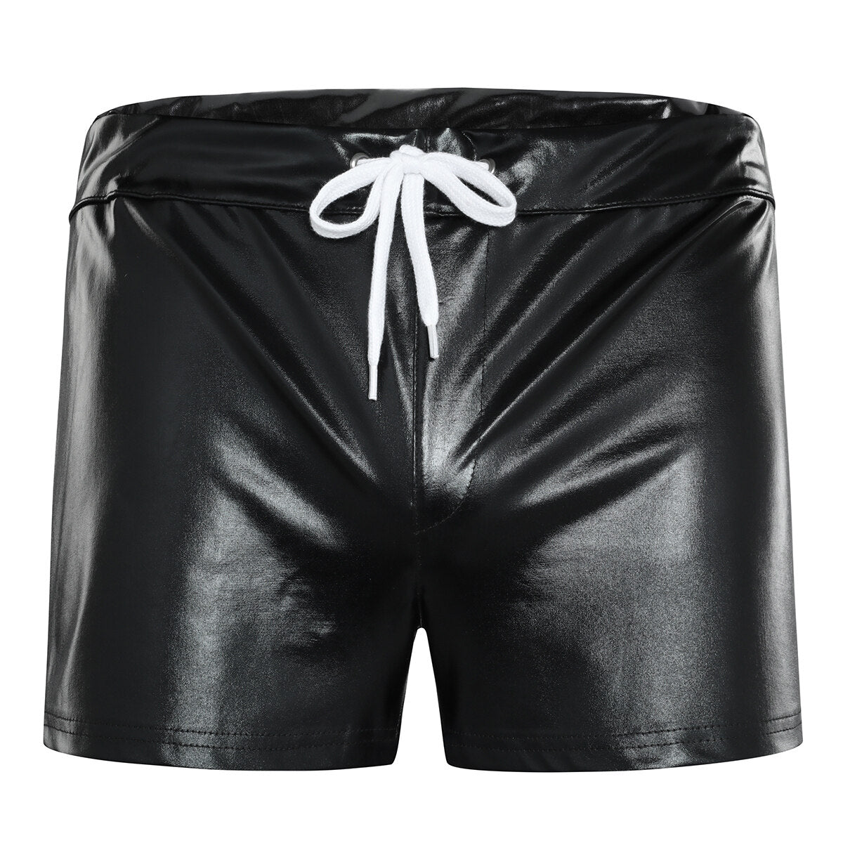 Youthup Mens Shiny Leather Shorts
