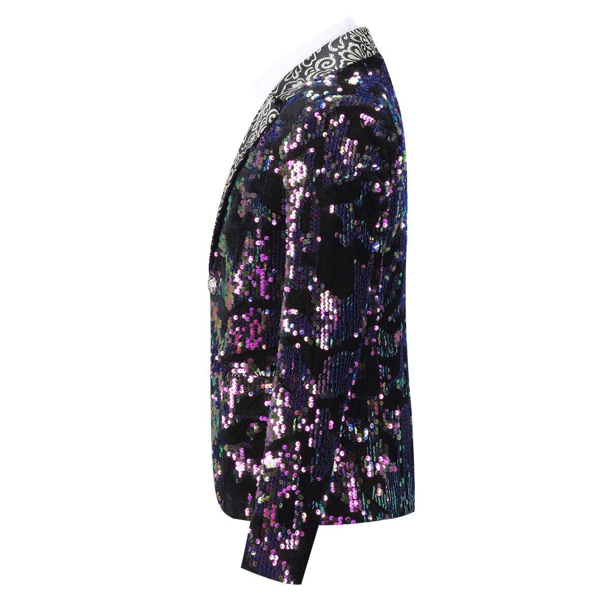 Youthup Boys Sequin Suit Embroidered Notch Collar Blazer and Pants
