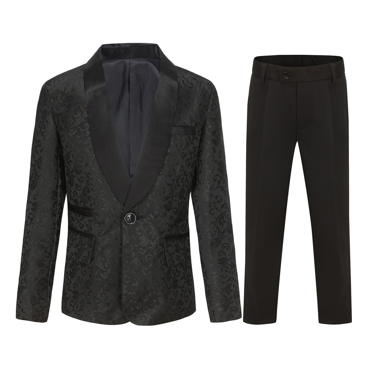 Youthup Boys Teen Suit 2Pcs Paisley Print Dress Formal Wedding Blazer and Pants