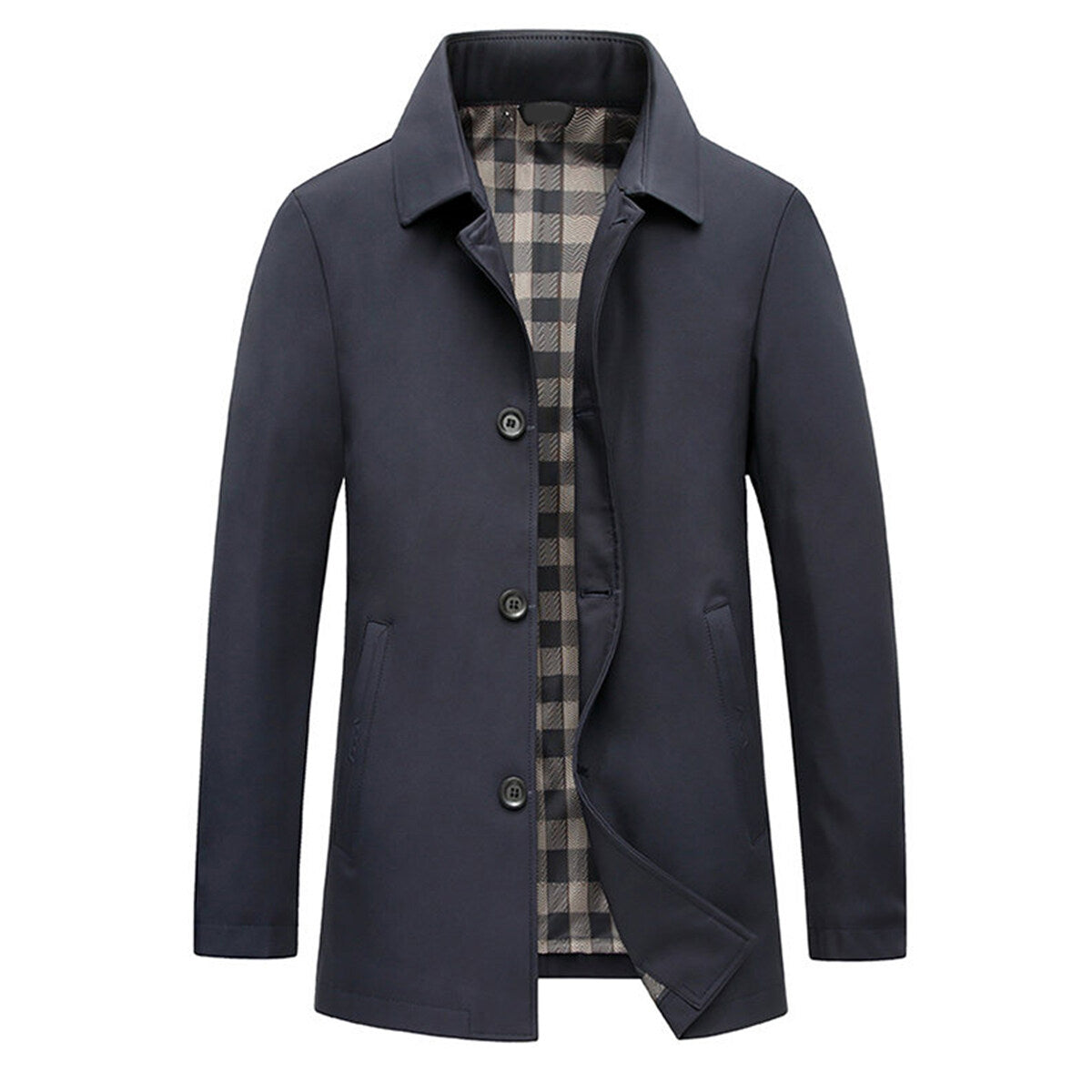 Youthup Mens Slim Fit Lapel Trench Coat Dust Coat