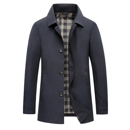 Youthup Mens Slim Fit Lapel Trench Coat Dust Coat