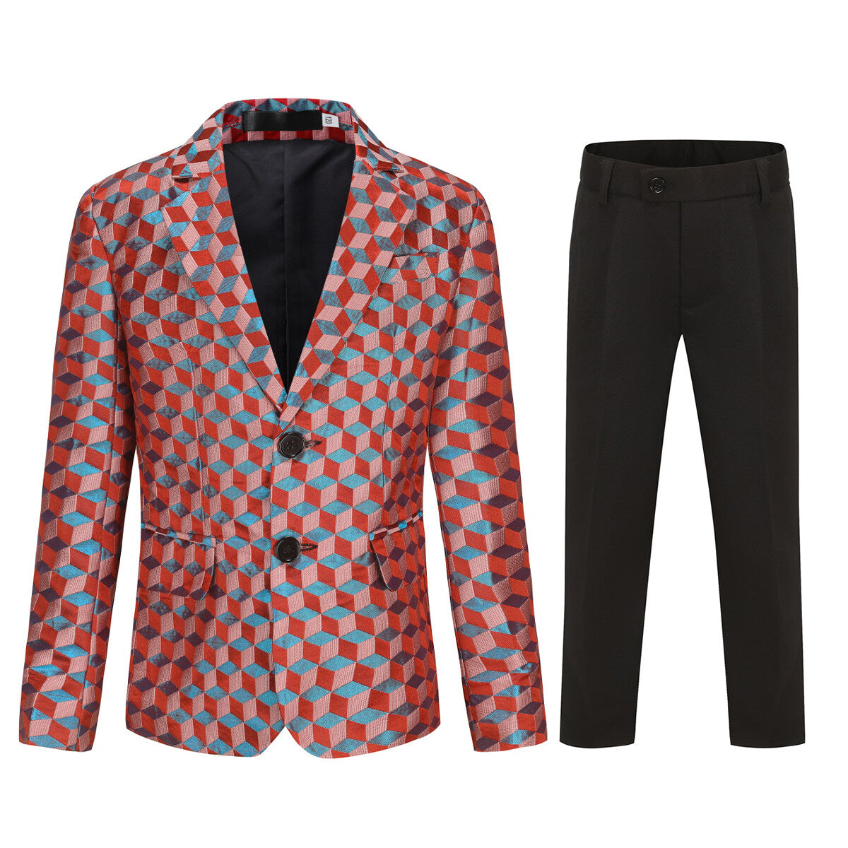YOUTHUP Boys Suit 2Pcs Check Pattern Blazer Wedding Party Dress