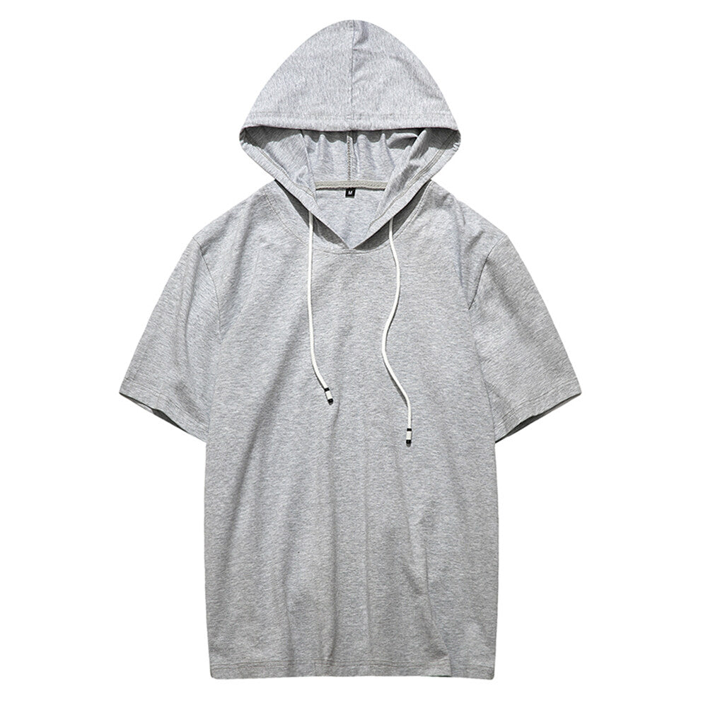 Youthup Mens Short Sleeve Pullover Capuche Sweat Shirt