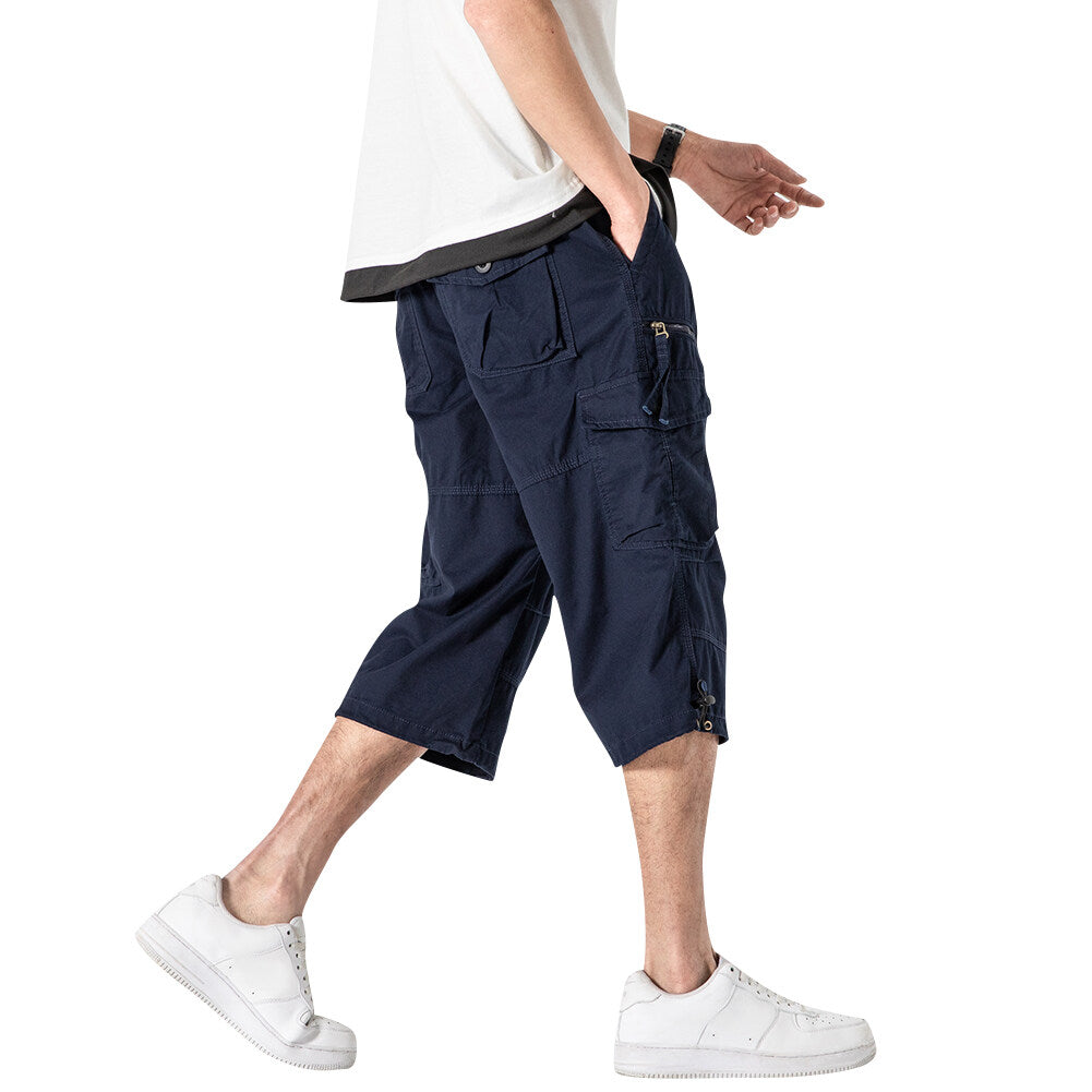 YOUTHUP Mens Casual Multi-pocket 3/4 Capri Pants