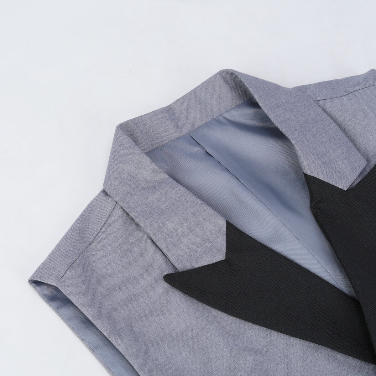 Youthup Mens Business Suit Vest Color Block Peak Collar Slim Fit Waistcoat