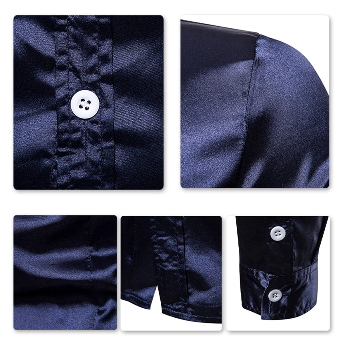 Youthup Mens Shiny LongSleeved Slim Fit Formal Shirt