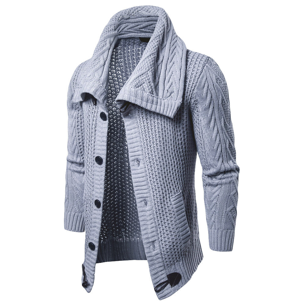 Youthup Mens Knitted Jacket Turtleneck Cardigan Sweaters