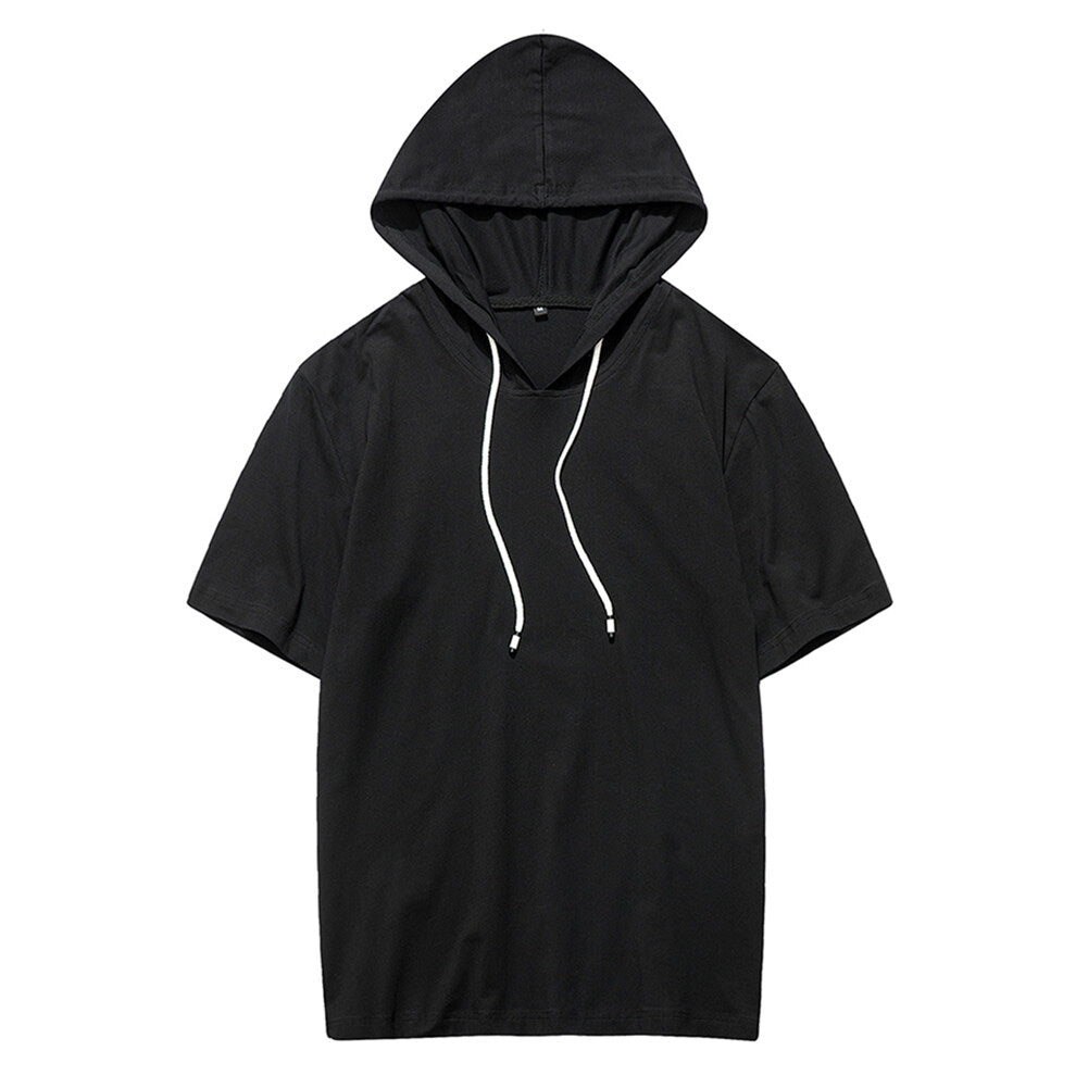 Youthup Mens Short Sleeve Pullover Capuche Sweat Shirt