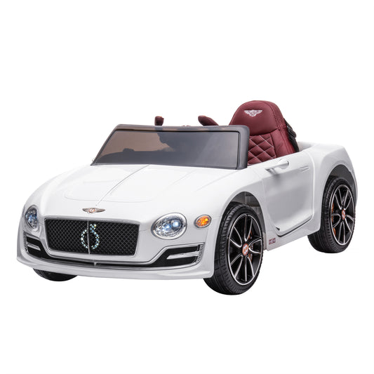 Voiture Electrique Bentley EXP12 pour Enfant 3ans+,2.4G Télécommande 2x15W 12V Vitesse 3-5km/h 30KG Portante,Blanc
