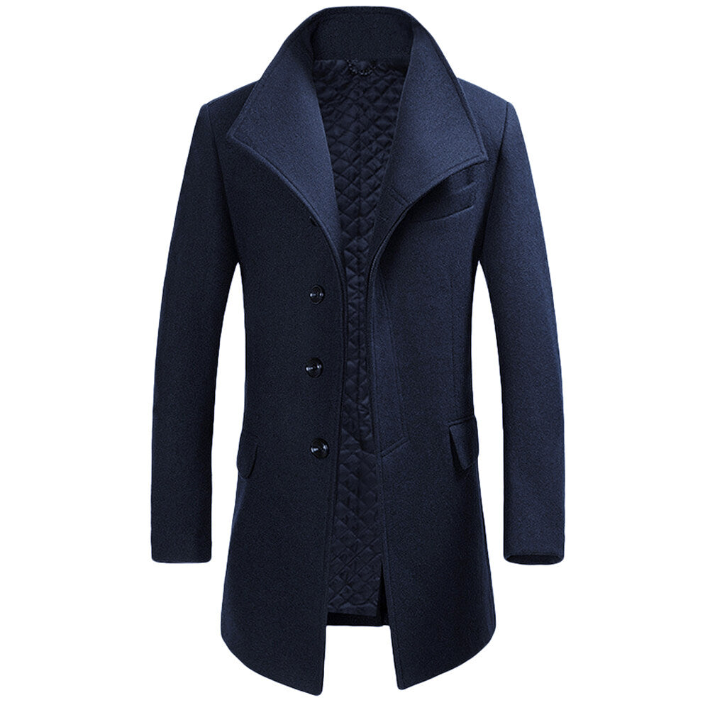 Youthup Mens Overcoat Wool Trench Coat