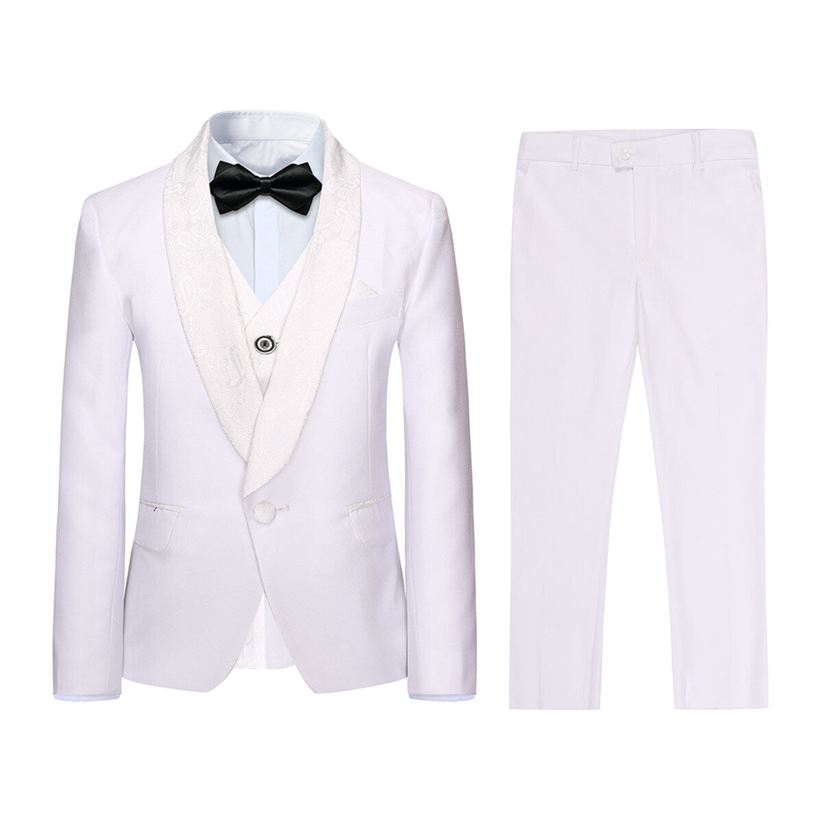 Youthup Boys 3Pce Formal Business Suits Paisley Blazer and Waistcoat and Pants