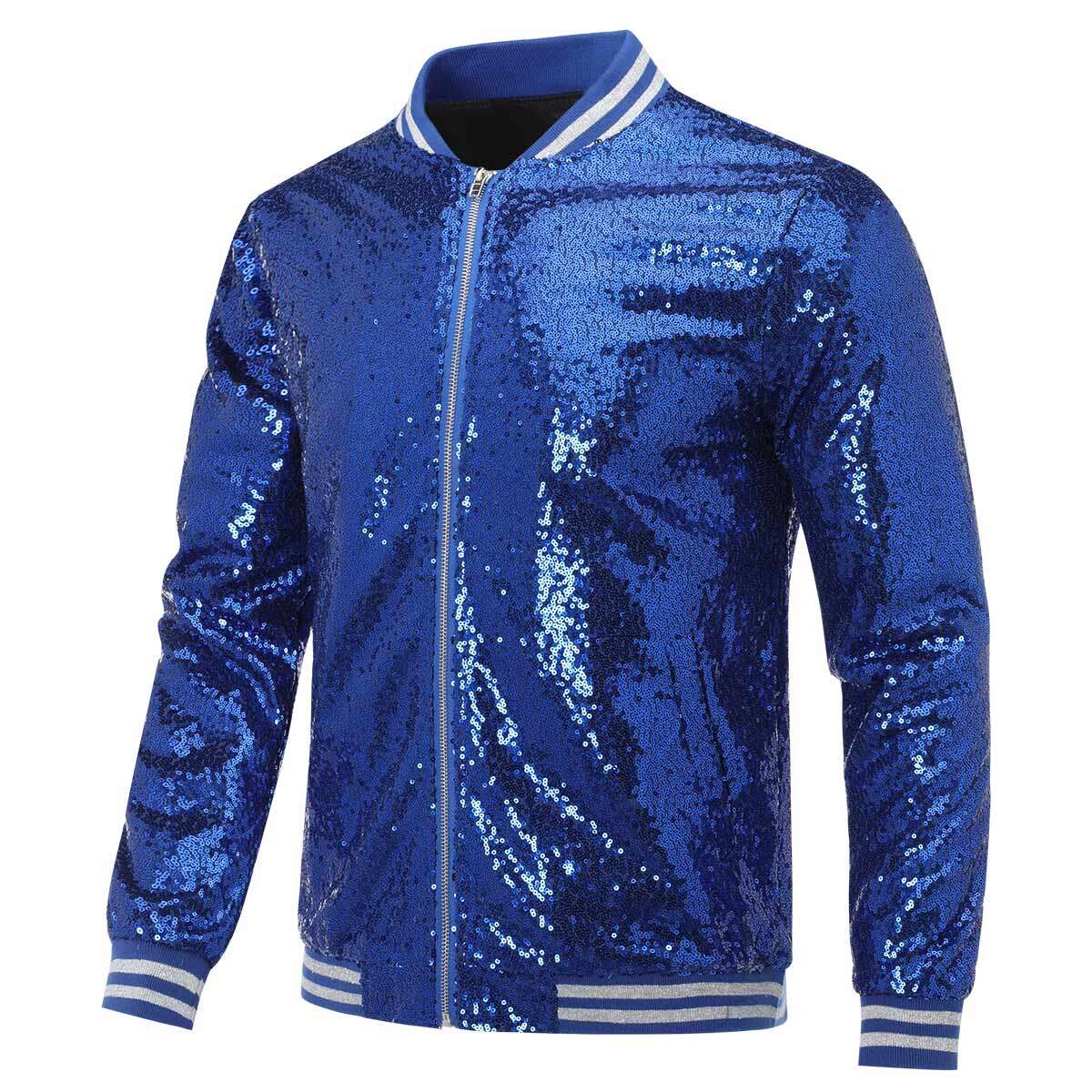Youthup Mens Party Show Sparkle Sequins Jacket