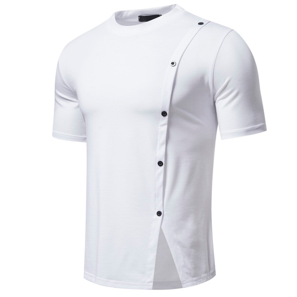 Youthup Mens Personalized Side Button T-Shirt