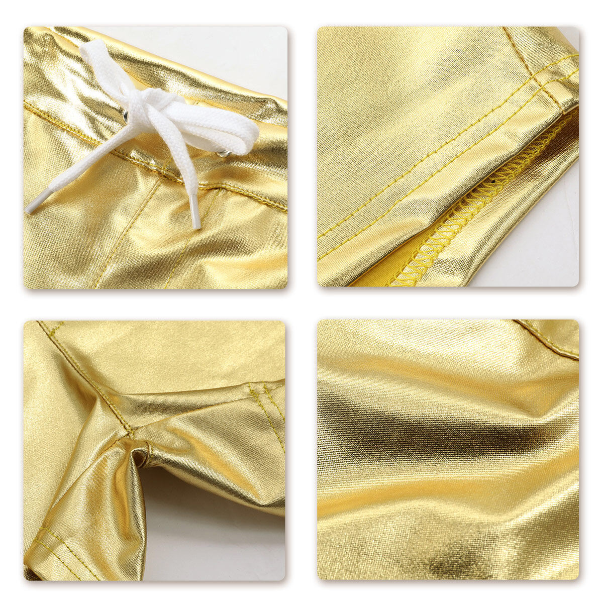 Youthup Mens Shiny Leather Shorts