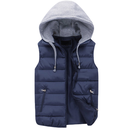 Youthup Mens Hooded Sleeveless Jacket Padded Puffer Vest