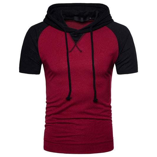 Youthup Mens Hooded Casual Short Sleeve T-Shirt