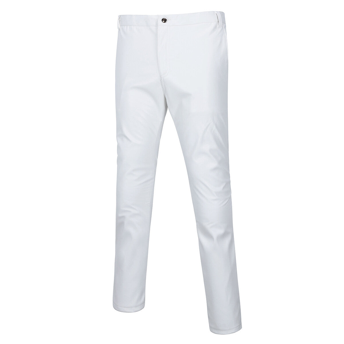 Youthup Mens Fleece-Lined Straight-Leg Leather Pants