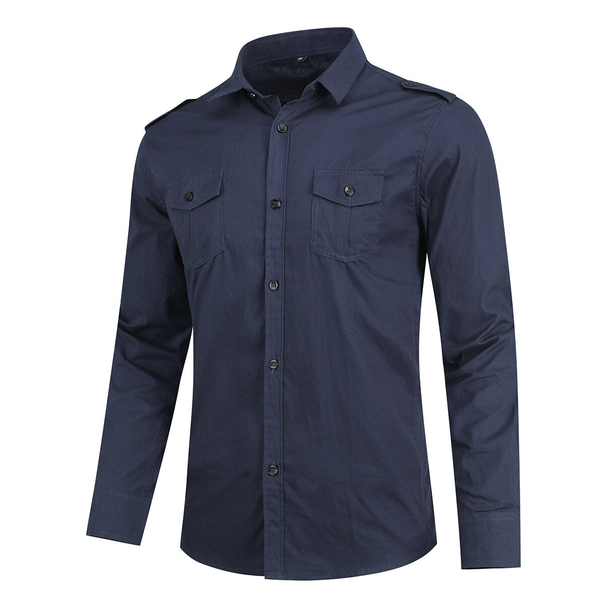 YOUTHUP Mens Utility Shirt Cotton Multi-pocket Slim Fit Top with Epaulette