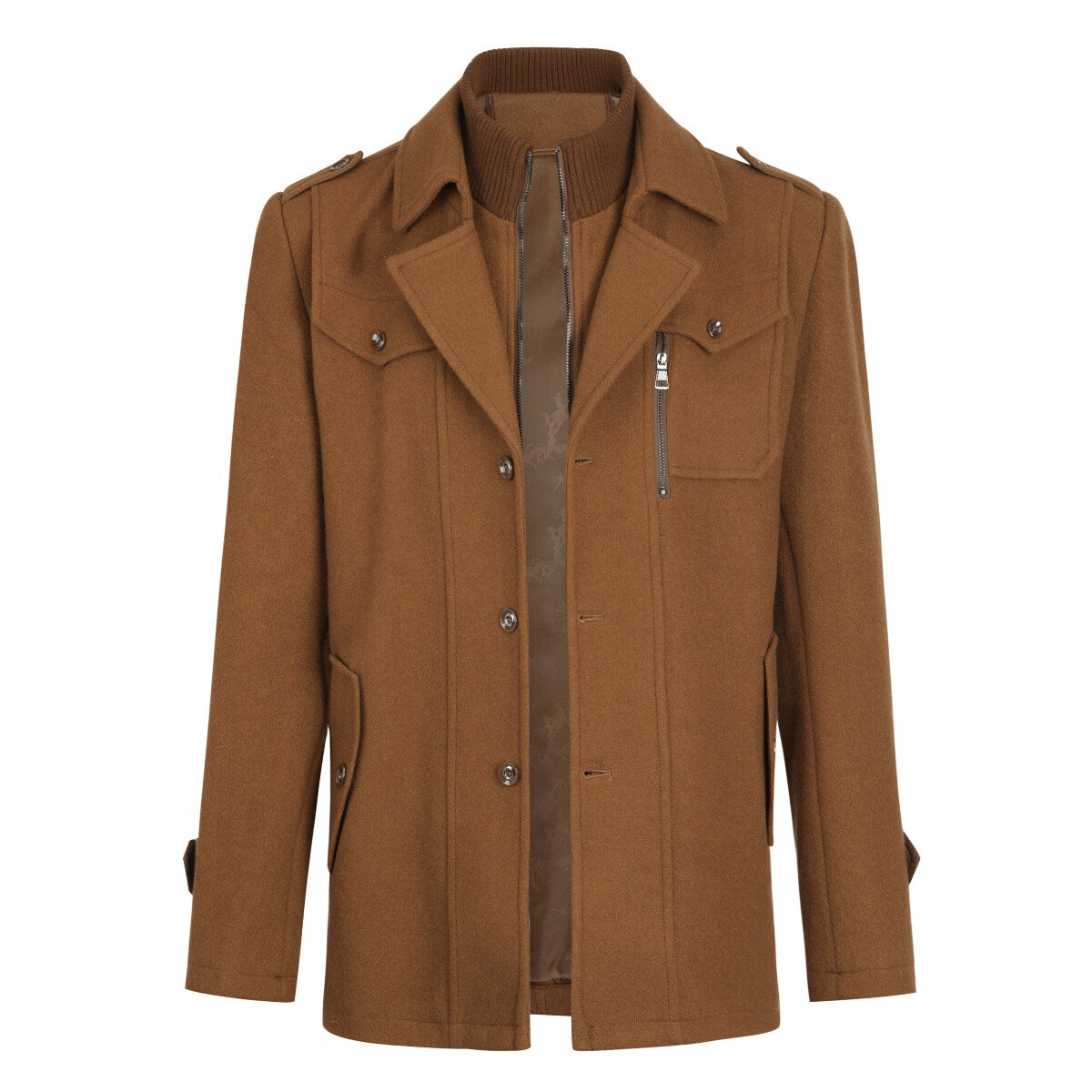 Youthup Mens Military Wool Coats Thin Fit Winter Trench Peacoat