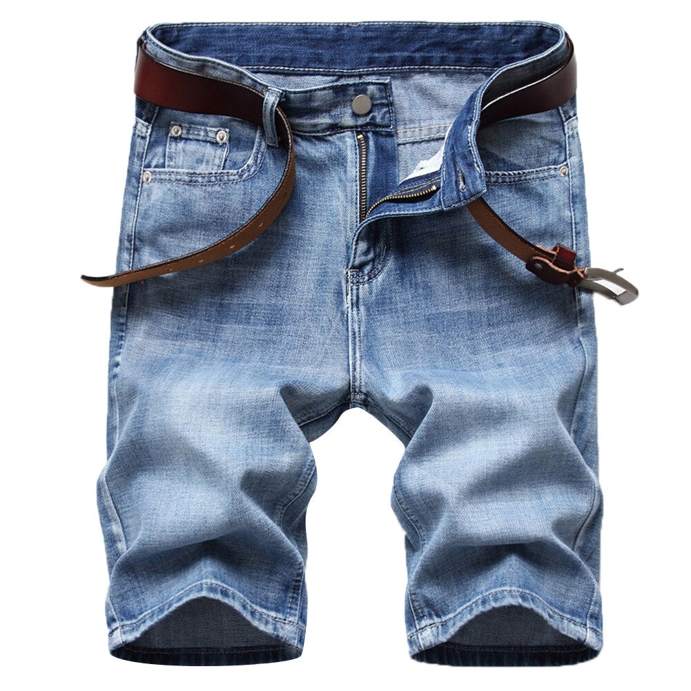 YOUTHUP Mens Summer Casual Ripped Straight Leg Cargo Denim Shorts