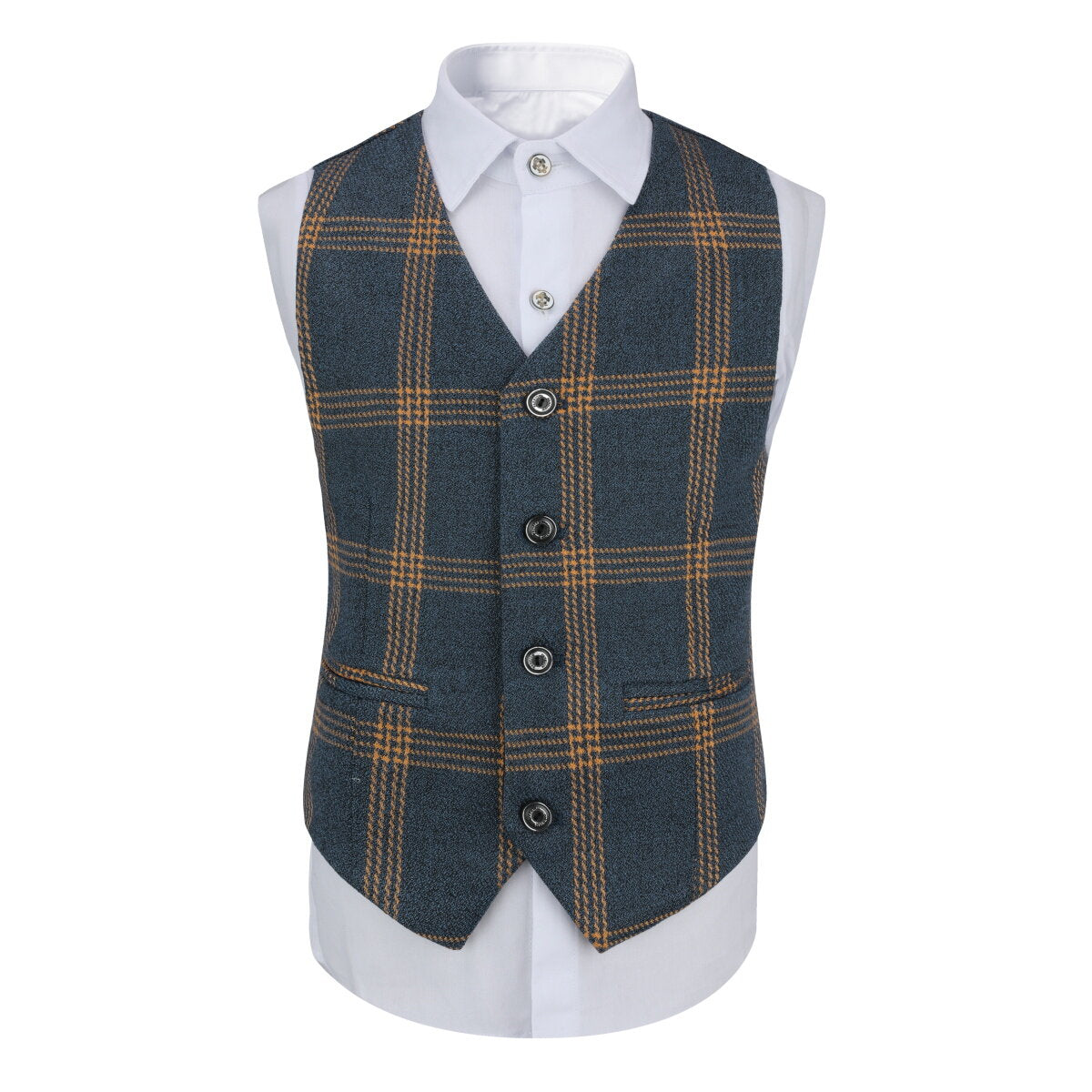 Youthup Boys 3Pce Plaid Tuxedo Suit Blazer and Waistcoat and Pants