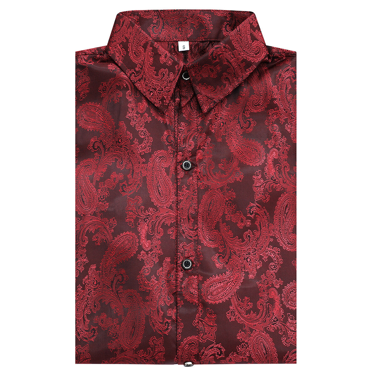 Youthup Mens Paisley Pattern Fitted Shirt