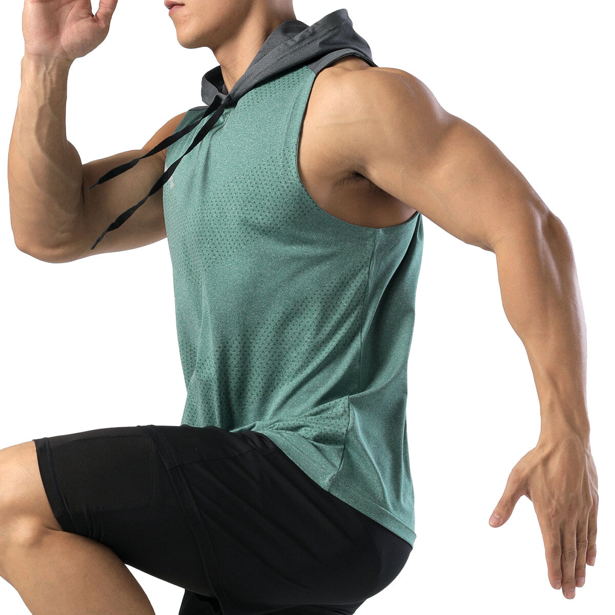 YOUTHUP Mens Workout Tank Tops Sleeveless Running Shirts with Hoodie