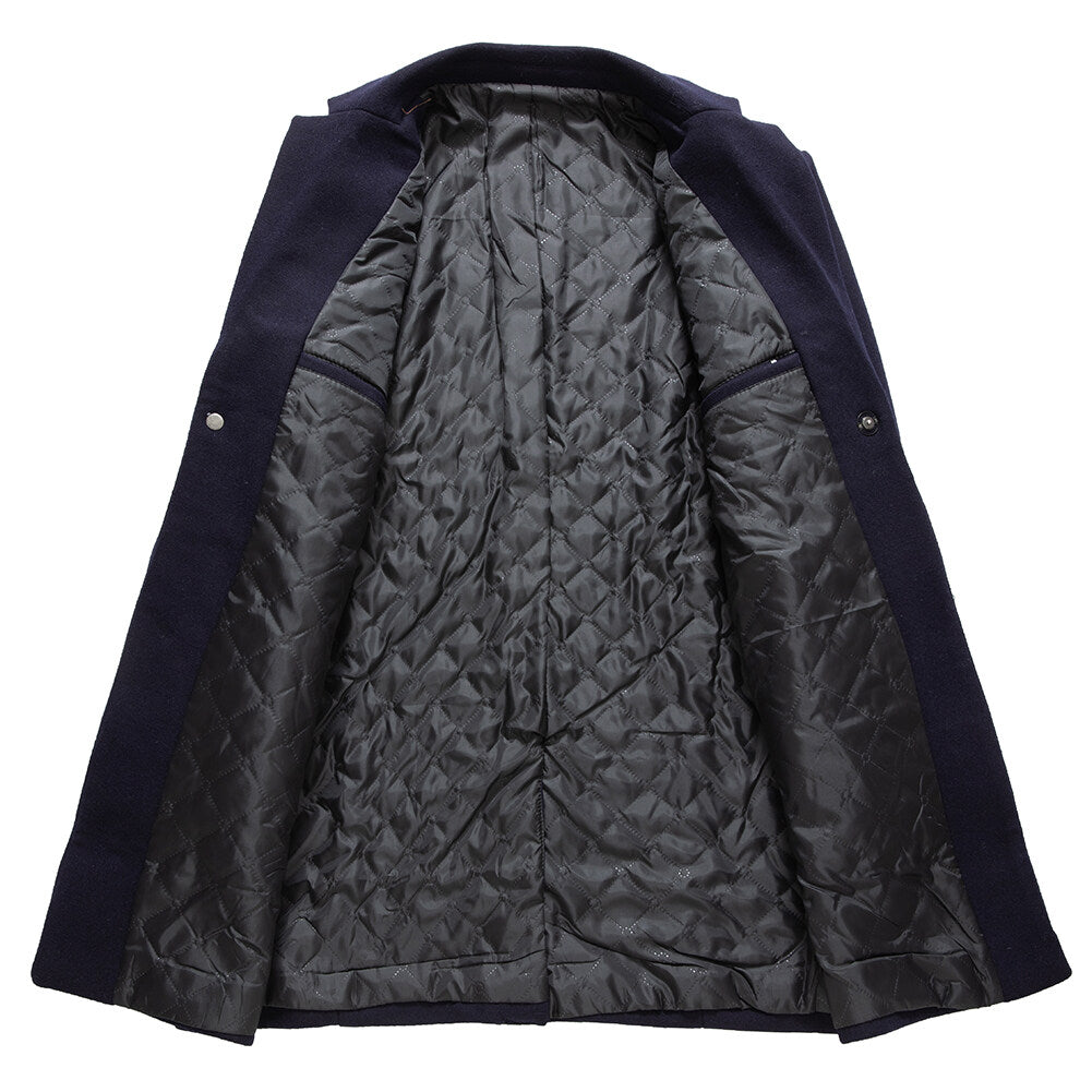 Youthup Mens Wool Blend Coat Lapel Fashion Slim Fit Overcoat