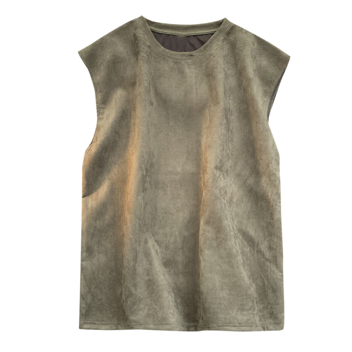 Youthup Mens Lightweight Suede Vest Sleeveless Shirt
