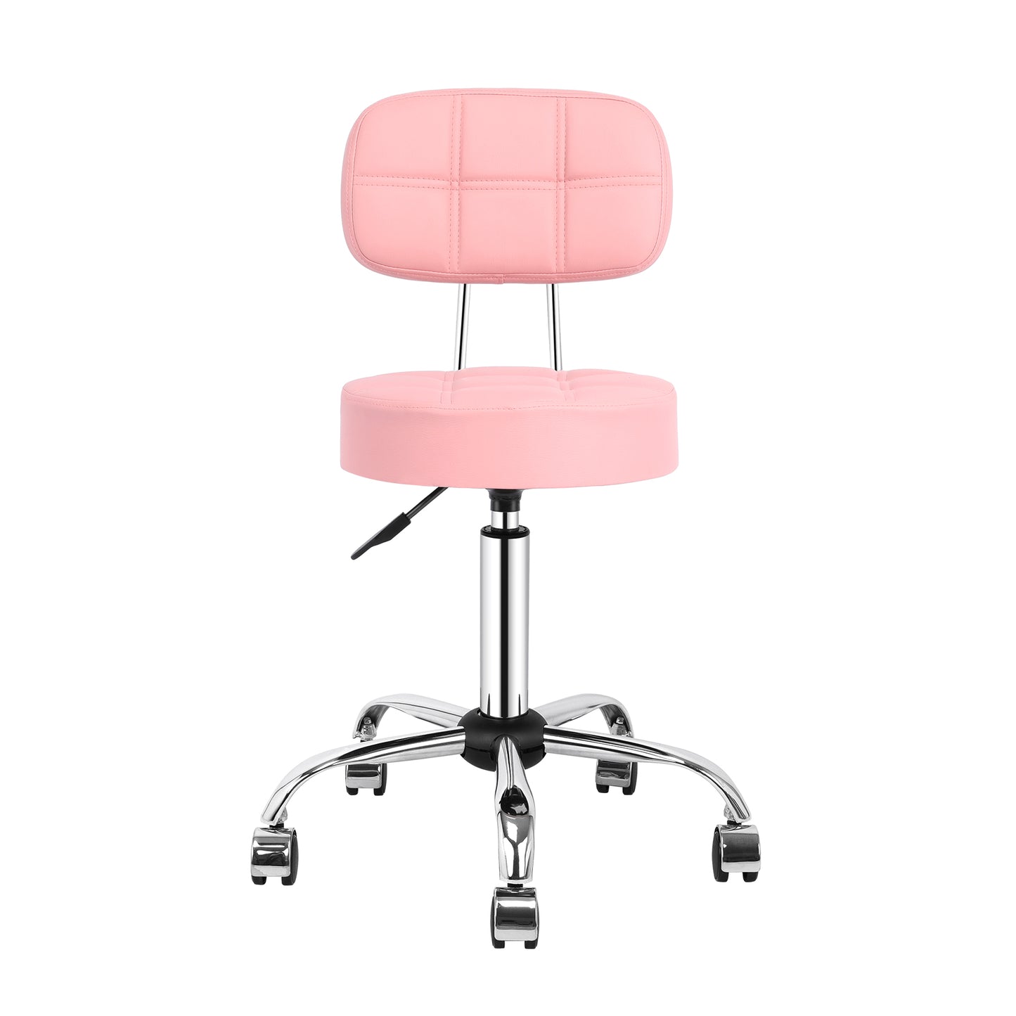 Tabouret de Bar Rond à roulettes Pivotant 360° de Massage  EN HAUTEUR REGLABLE pour SPA ,Salon ,Salle ,Médicale Rose