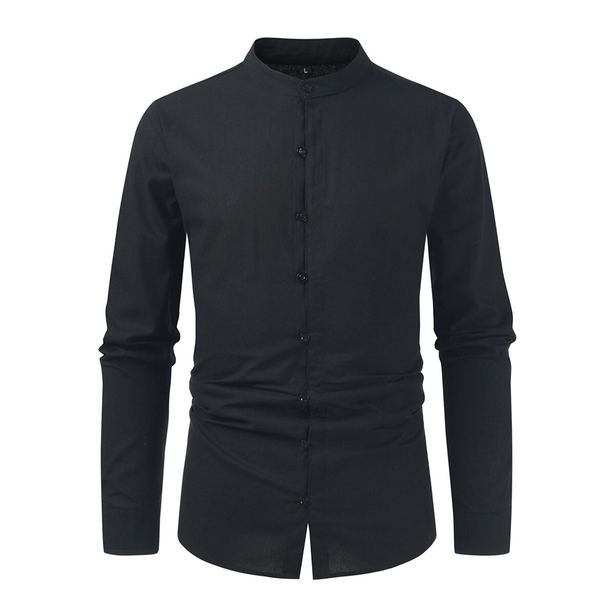 Youthup Mens Stand Collar Button Down Formal Shirt