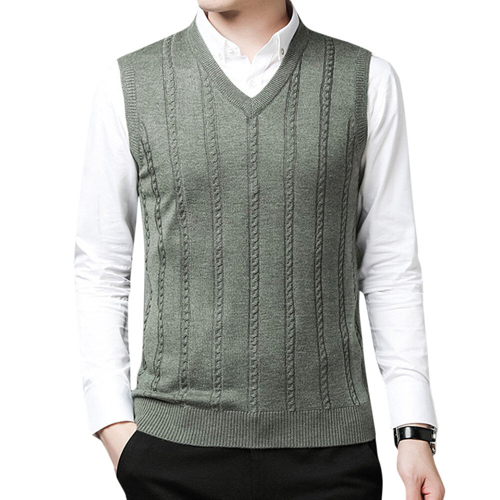 Youthup Mens Wool Blend V-Neck Pullover Sweater Vest
