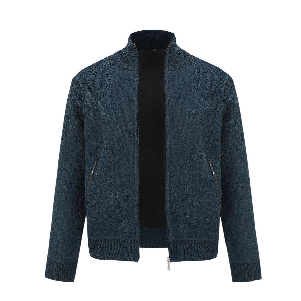 Youthup Mens Stand Collar Knitted Sweatshirt Casual Cardigan