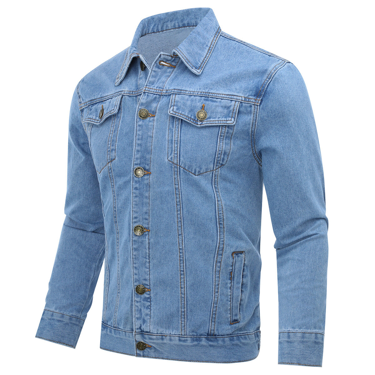Youthup Mens Casual Lapel Denim  Jacket