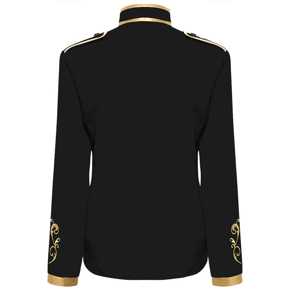 Youthup Mens Military Drummer Court Prince Velvet Embroidered Blazer